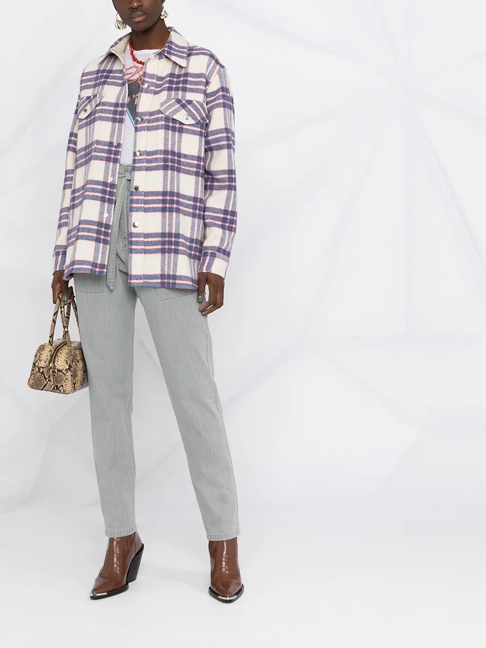 фото Isabel marant étoile куртка-рубашка в клетку