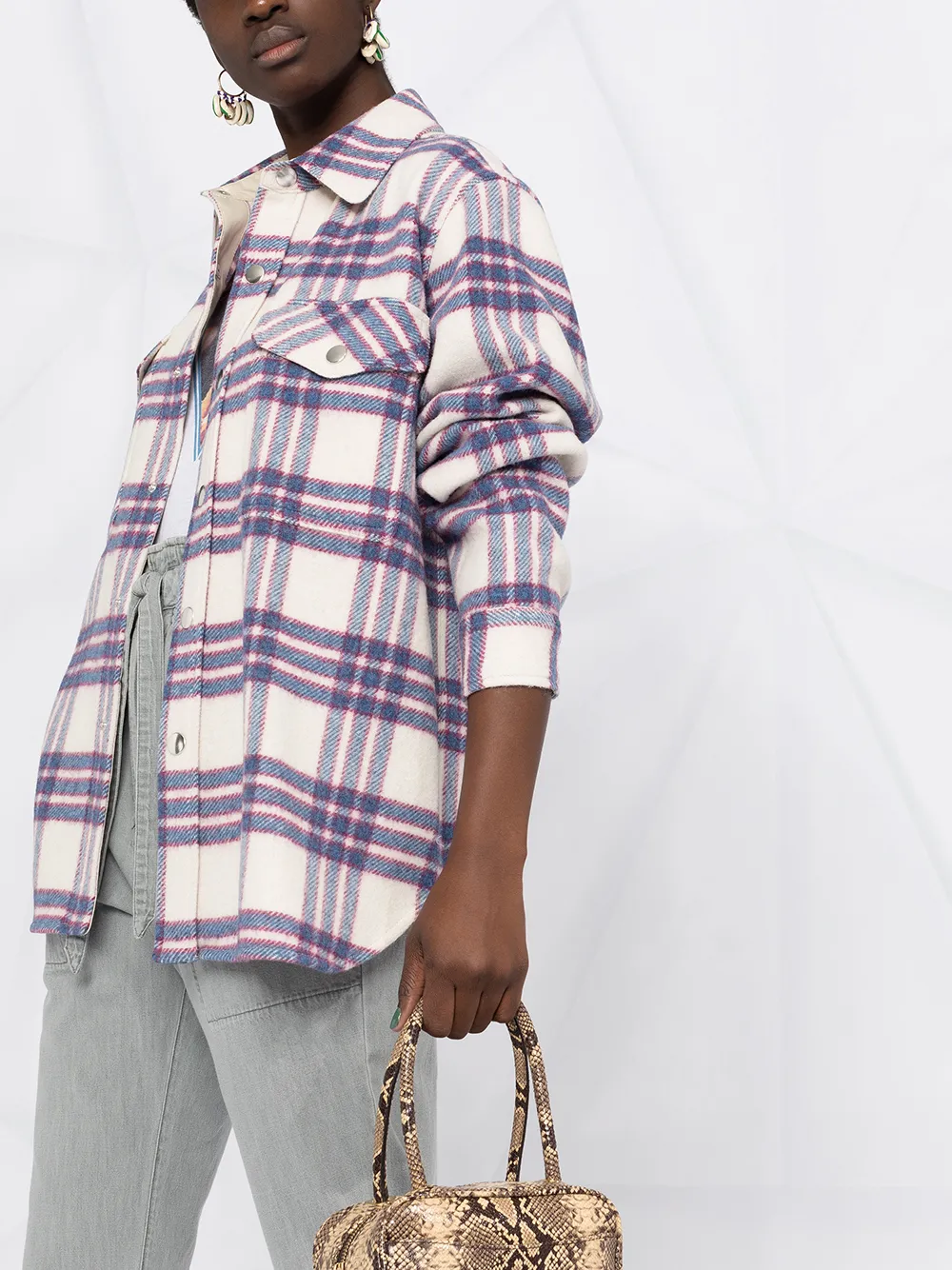 фото Isabel marant étoile куртка-рубашка в клетку
