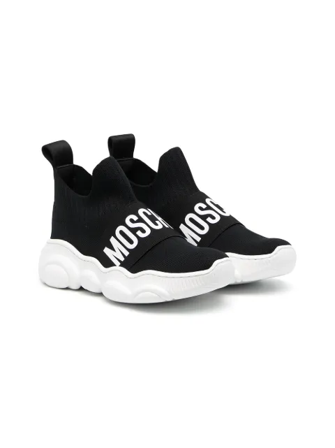 Moschino Kids Tênis cano alto com estampa de logo 