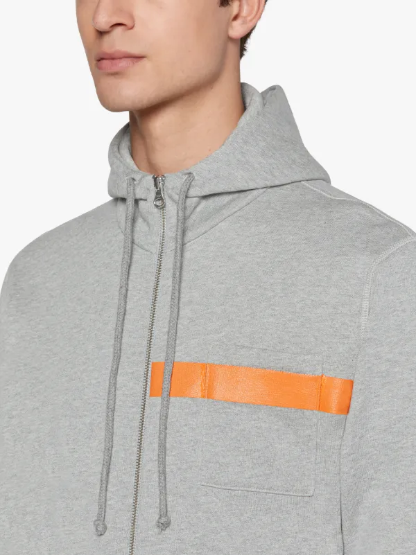 Grey x Orange Cotton Hooded Sweatshirt | GJM-208