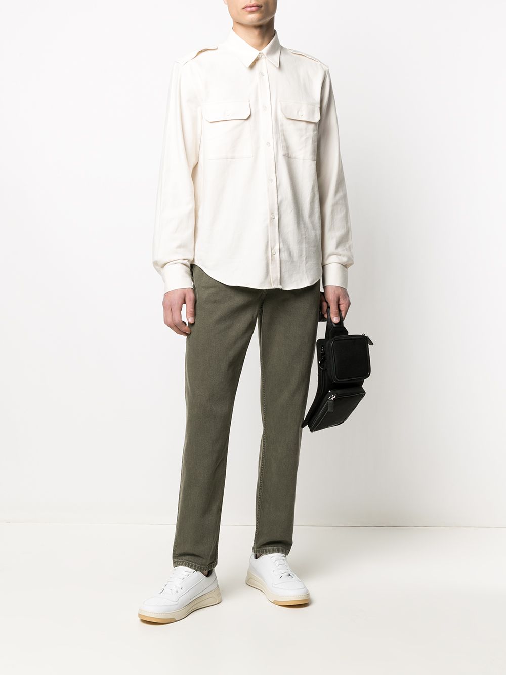 фото Helmut lang рубашка с длинными рукавами и ремешком
