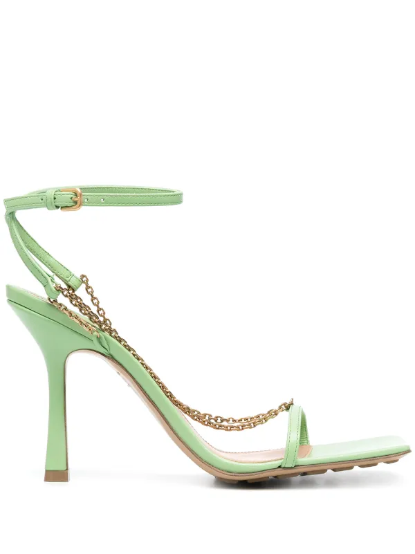 bottega veneta green stretch sandals