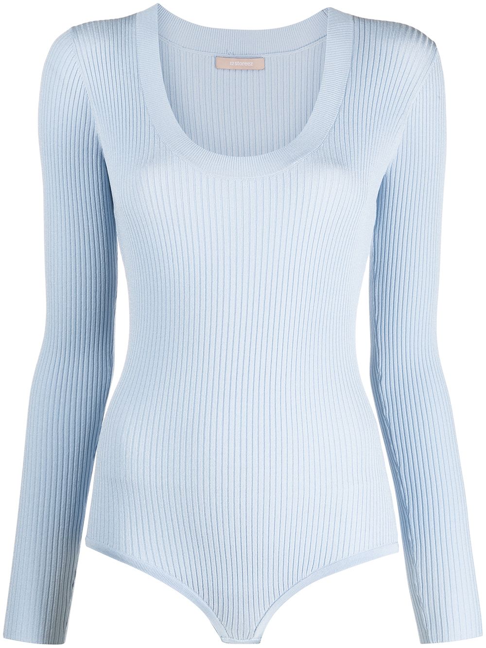 

12 STOREEZ ribbed long-sleeve body - Blue