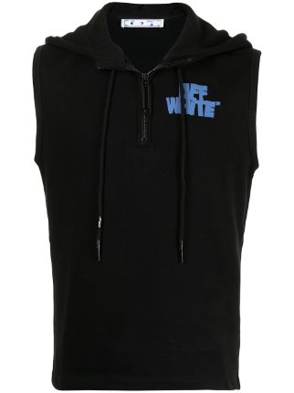 off white sleeveless hoodie