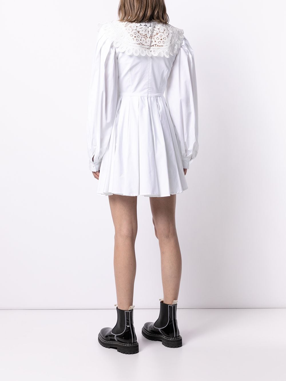 фото Rokh платье мини с длинными рукавами и кружевом