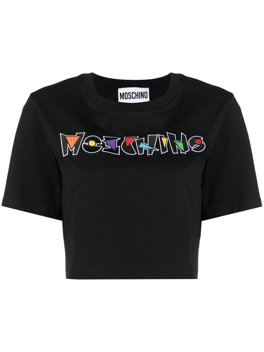 фото Moschino укороченная футболка с логотипом