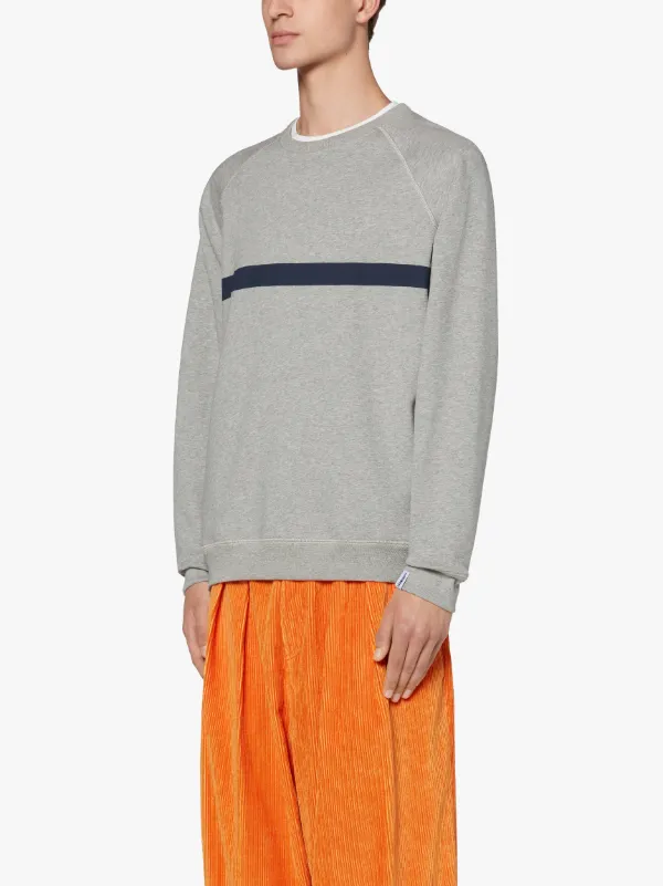 Grey x Navy Cotton Crew Neck Sweatshirt | GJM-207