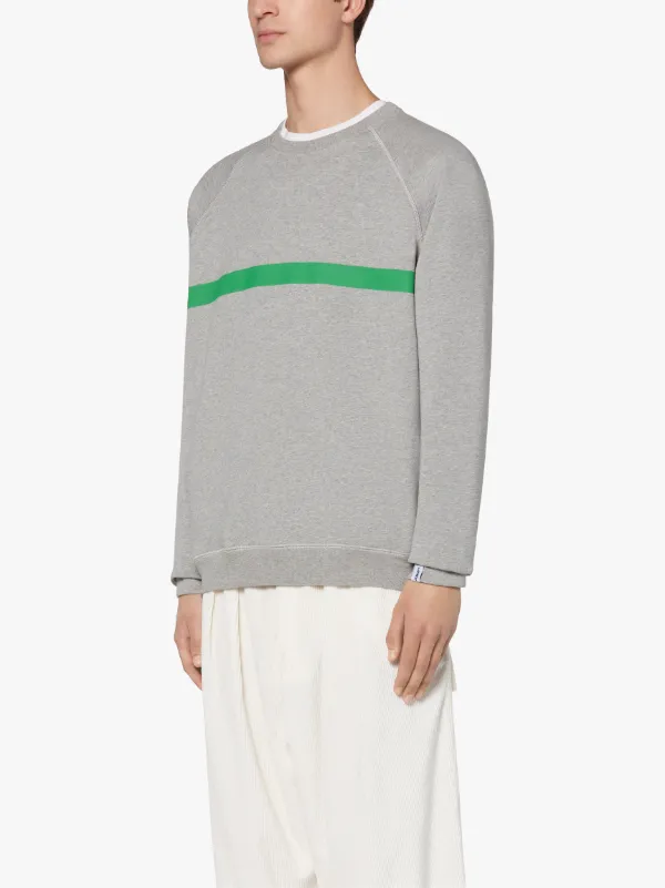 Grey x Green Cotton Crew Neck Sweatshirt | GJM-207