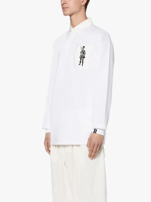 White Dandy Man Cotton Rugby Shirt | GJM-211