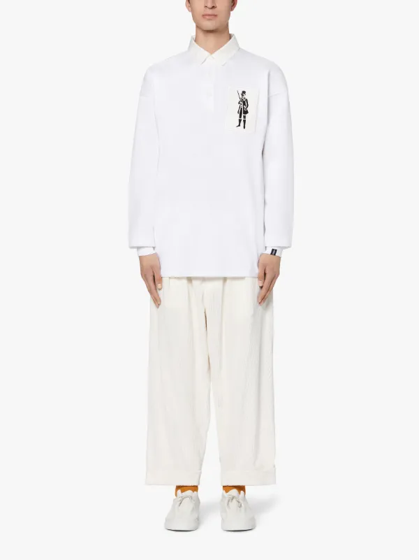 White Dandy Man Cotton Rugby Shirt | GJM-211