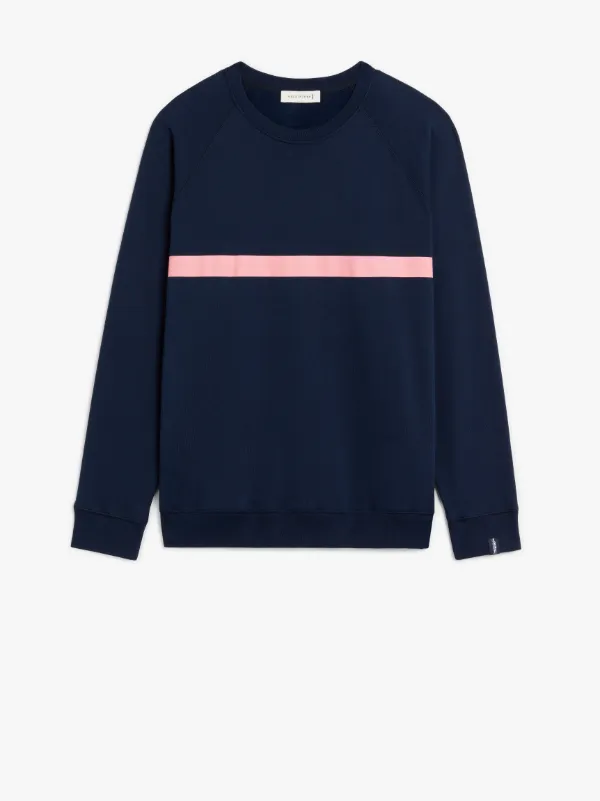 Navy x Pink Cotton Crew Neck Sweatshirt | GJM-207