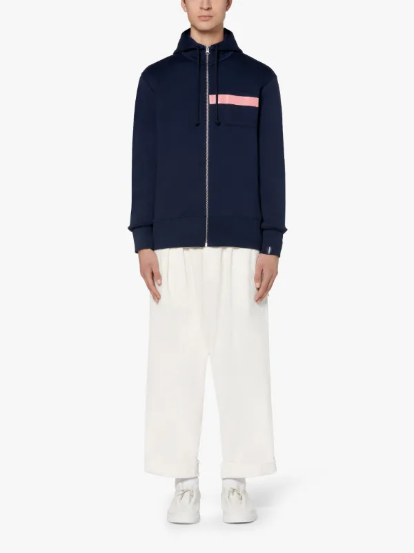 Navy x Pink Cotton Hooded Sweatshirt | GJM-208