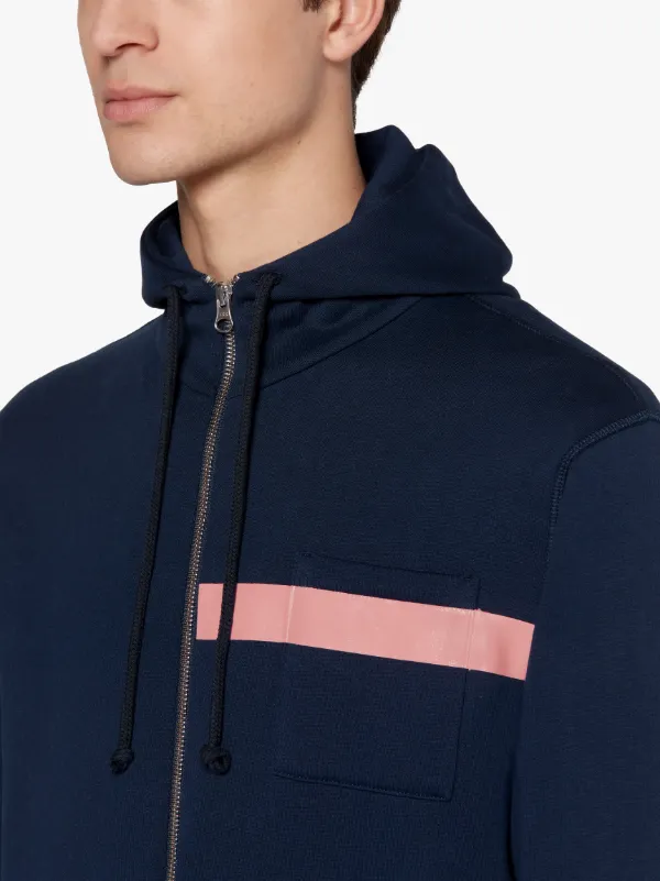 Navy x Pink Cotton Hooded Sweatshirt | GJM-208