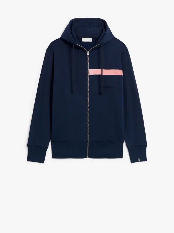 Navy x Pink Cotton Hooded Sweatshirt | GJM-208