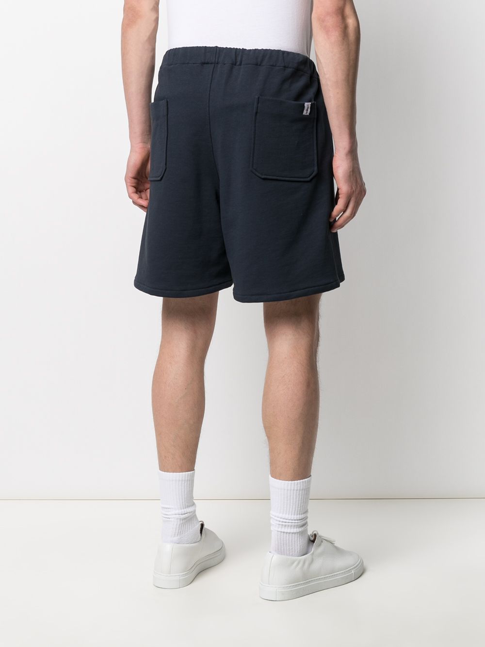 Shop Mackintosh Logo Patch Sweat Shorts In Grey