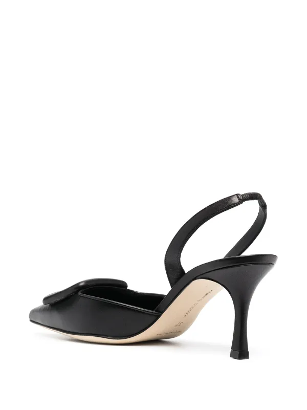 Manolo Blahnik buckle-detail Slingback Pumps | Black | FARFETCH