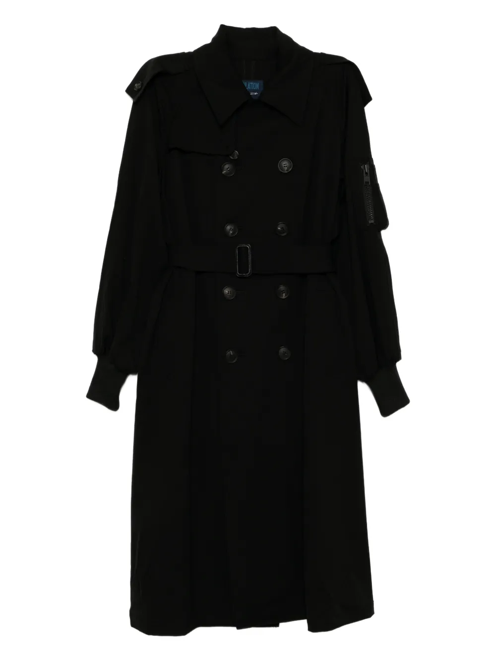 Yohji Yamamoto wool trench coat - Nero