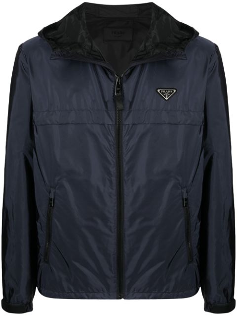 Prada hooded lightweight sporty jacket blue & black SGB460S2021WQ9 ...