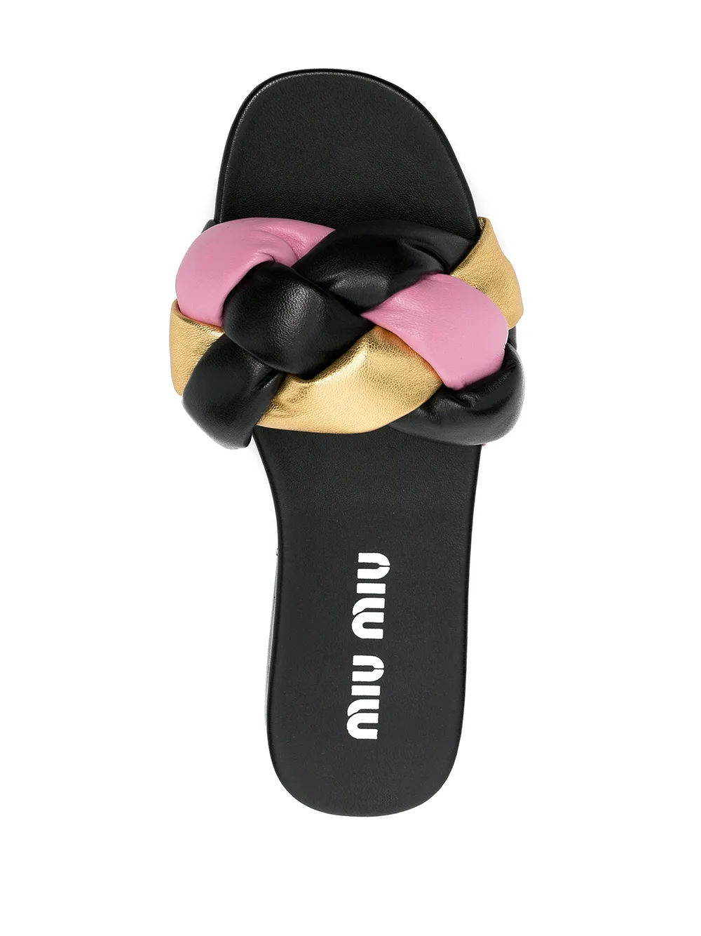 Miu woven flat sandals Black