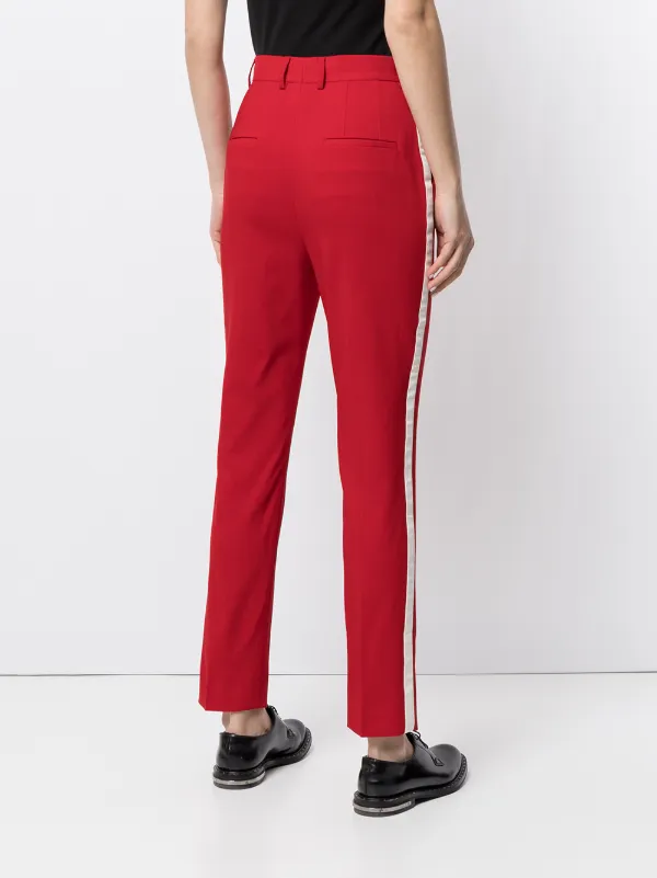 red trousers with white stripe