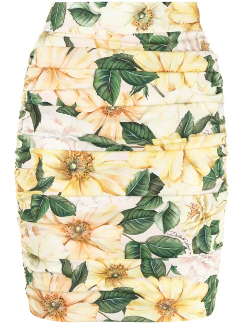 Dolce & Gabbana تنورة ميني مكشكشة بطبعة زهور