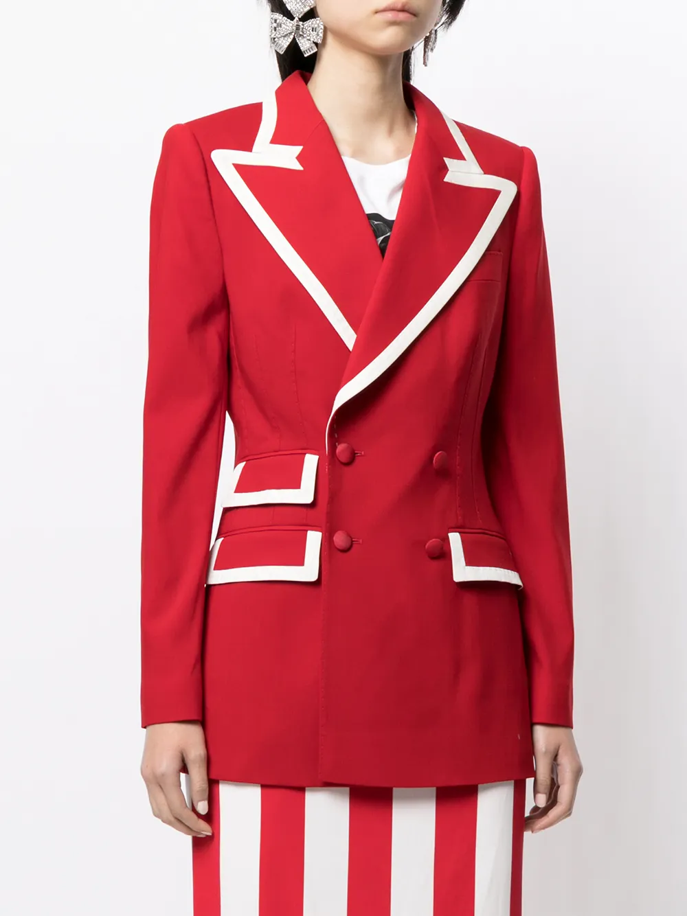 Dolce & Gabbana contrast-trim wraparound blazer jacket