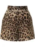 Dolce & Gabbana leopard-print tailored shorts - Brown