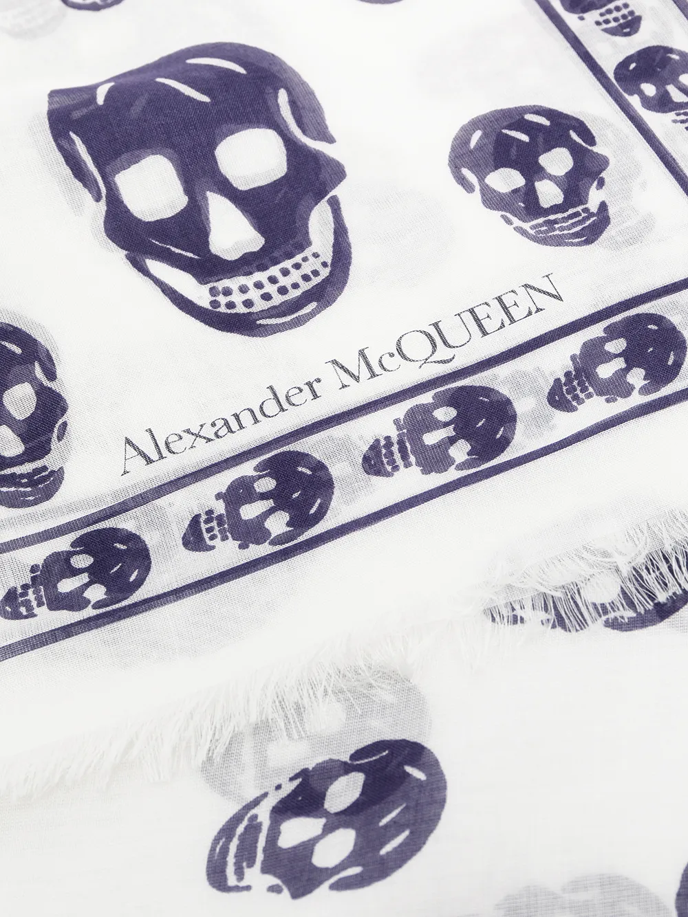 фото Alexander mcqueen шарф с бахромой и принтом skull