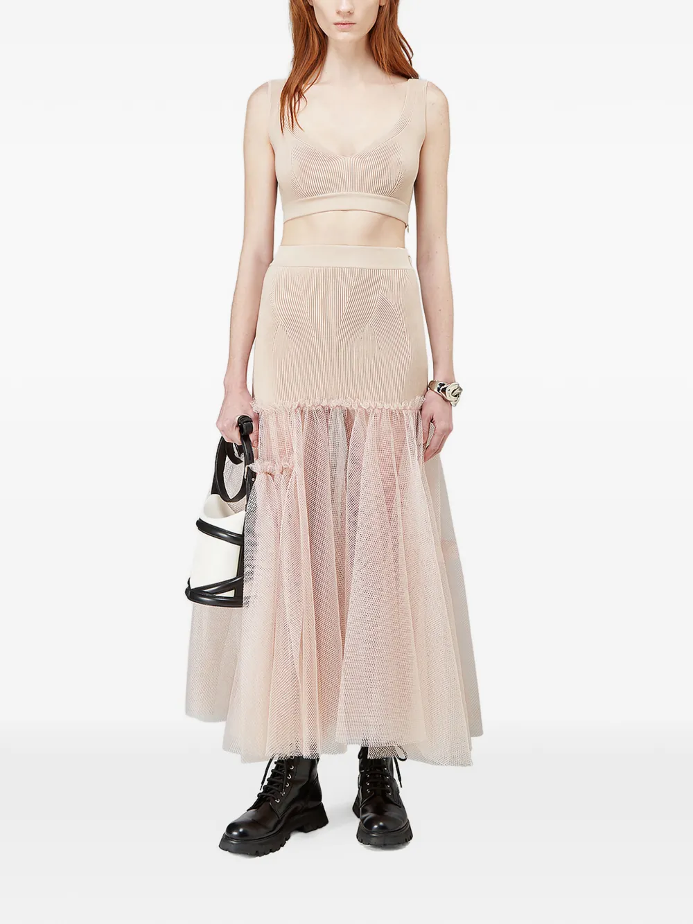  Alexander Mcqueen Cropped Stricktop   Rosa 