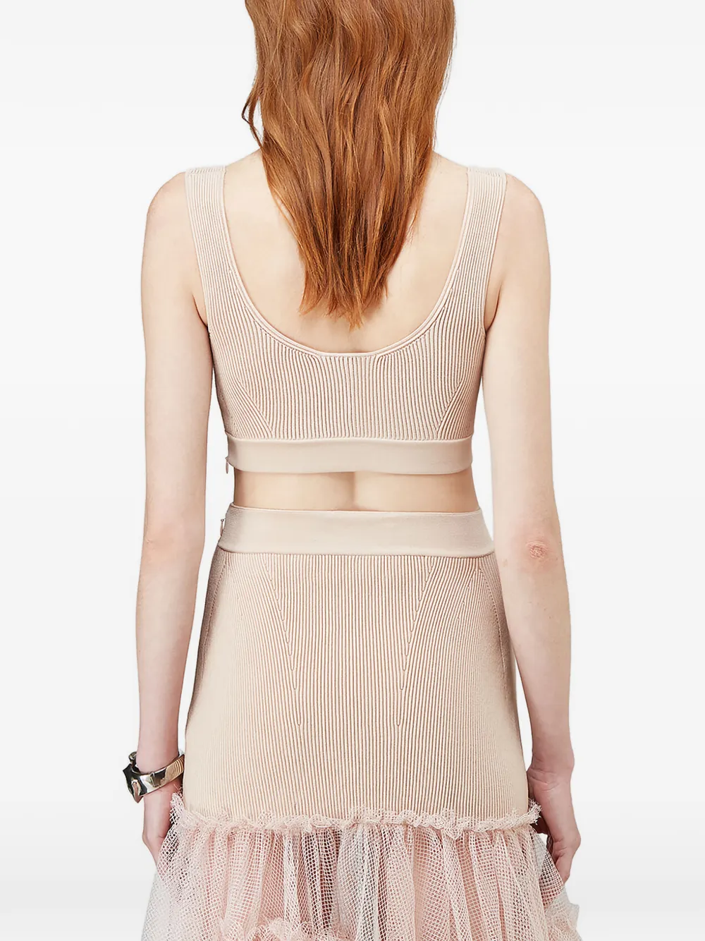 Alexander McQueen Ribgebreide top Roze