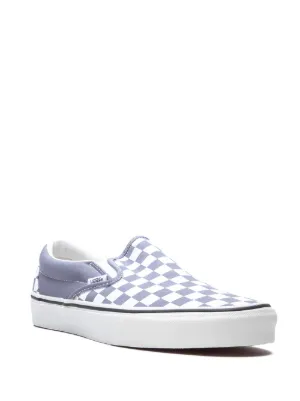 blue low top checkered vans