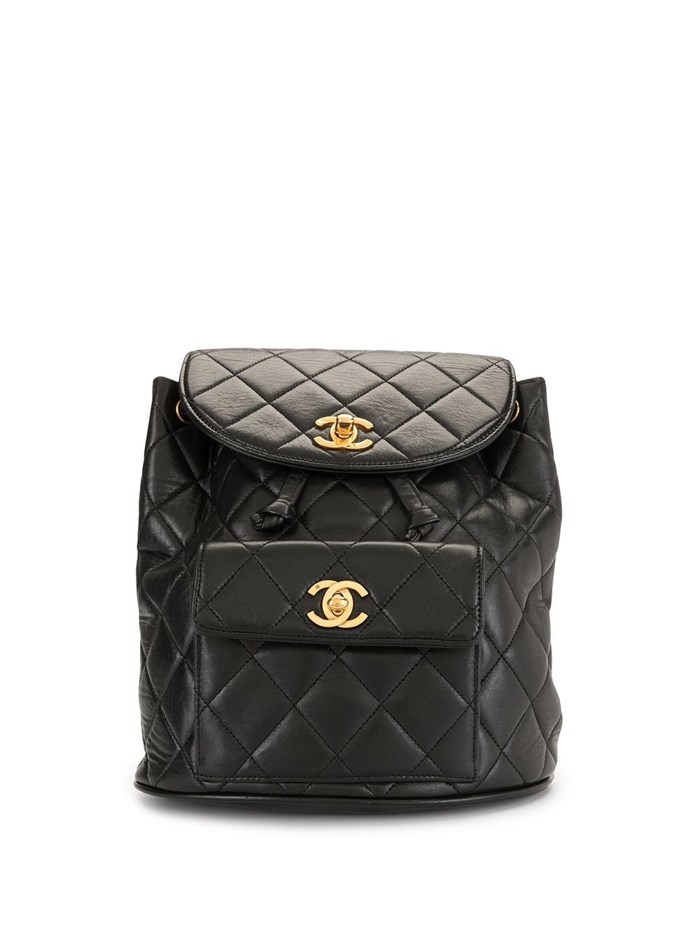 CHANEL Pre-Owned 1990s Diamond Quilted CC Backpack - Farfetch