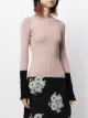 Nº21 contrasting-cuffs ribbed top