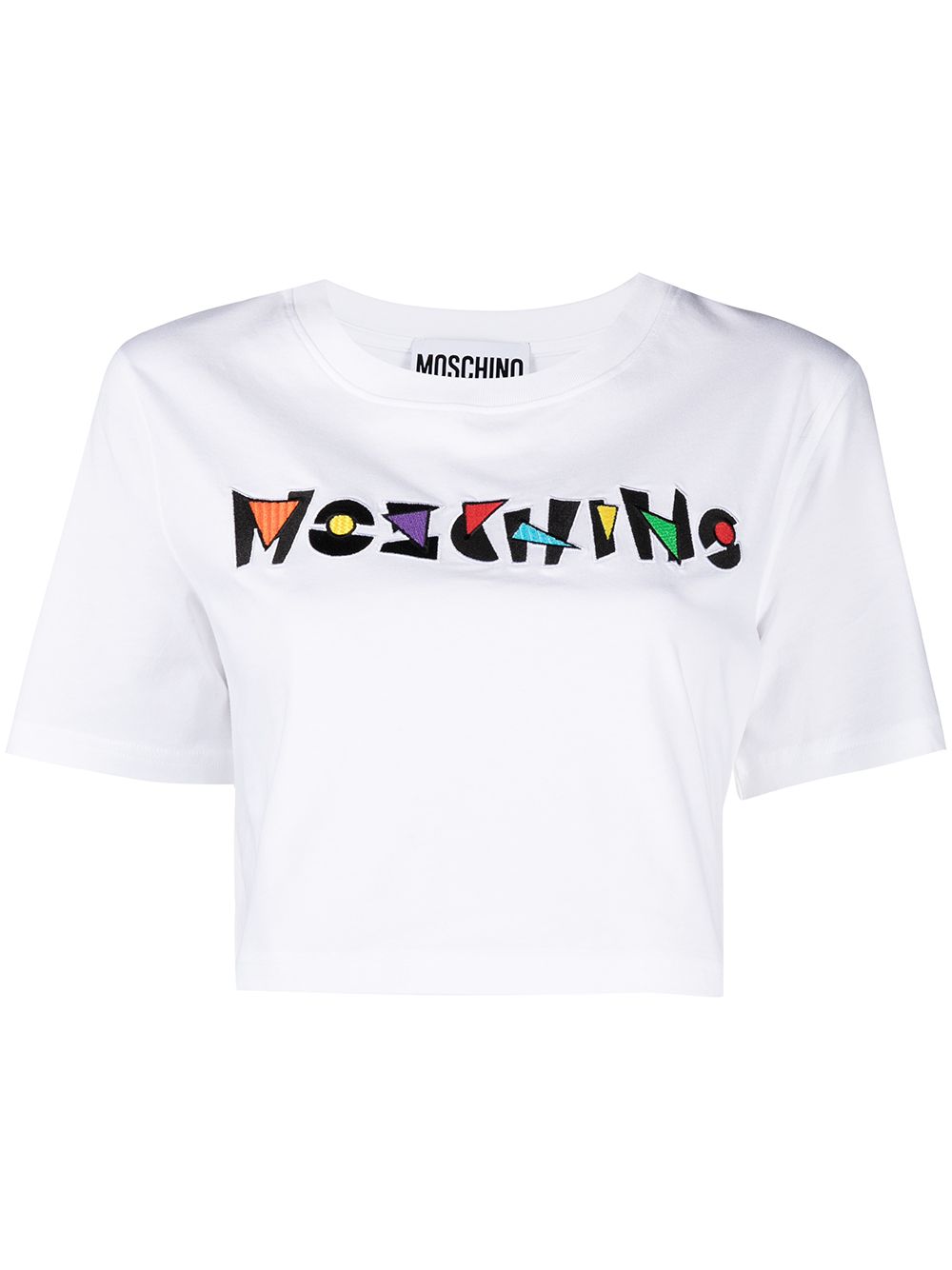 фото Moschino укороченная футболка с логотипом