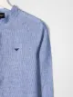 Emporio Armani Kids TEEN logo-embroidered collarless shirt