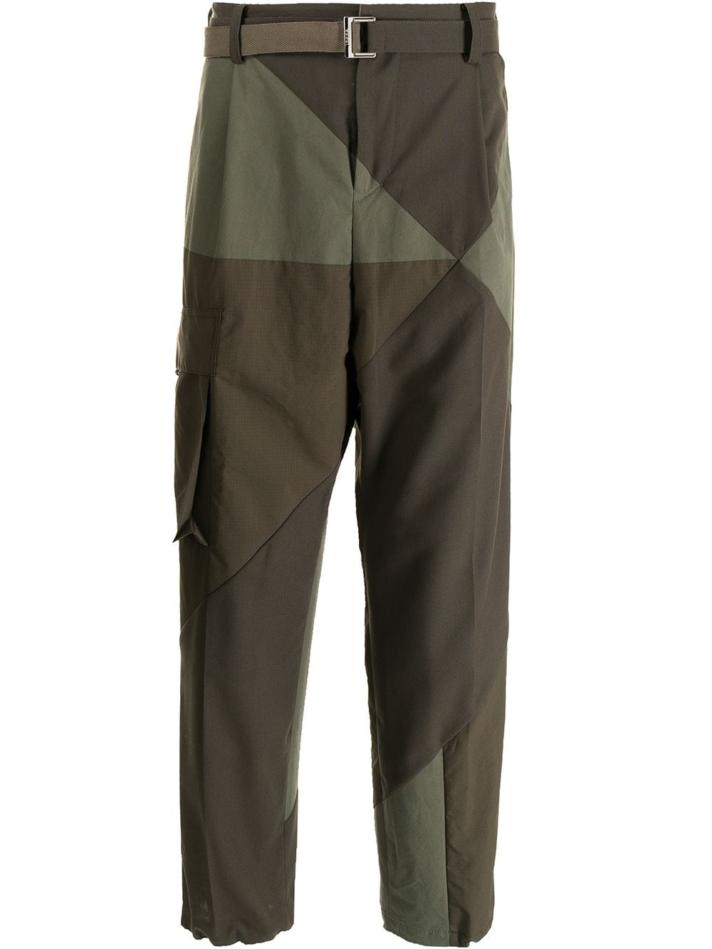 panelled straight cargo trousers
