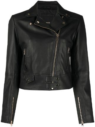 PINKO Biker Leather Jacket - Farfetch