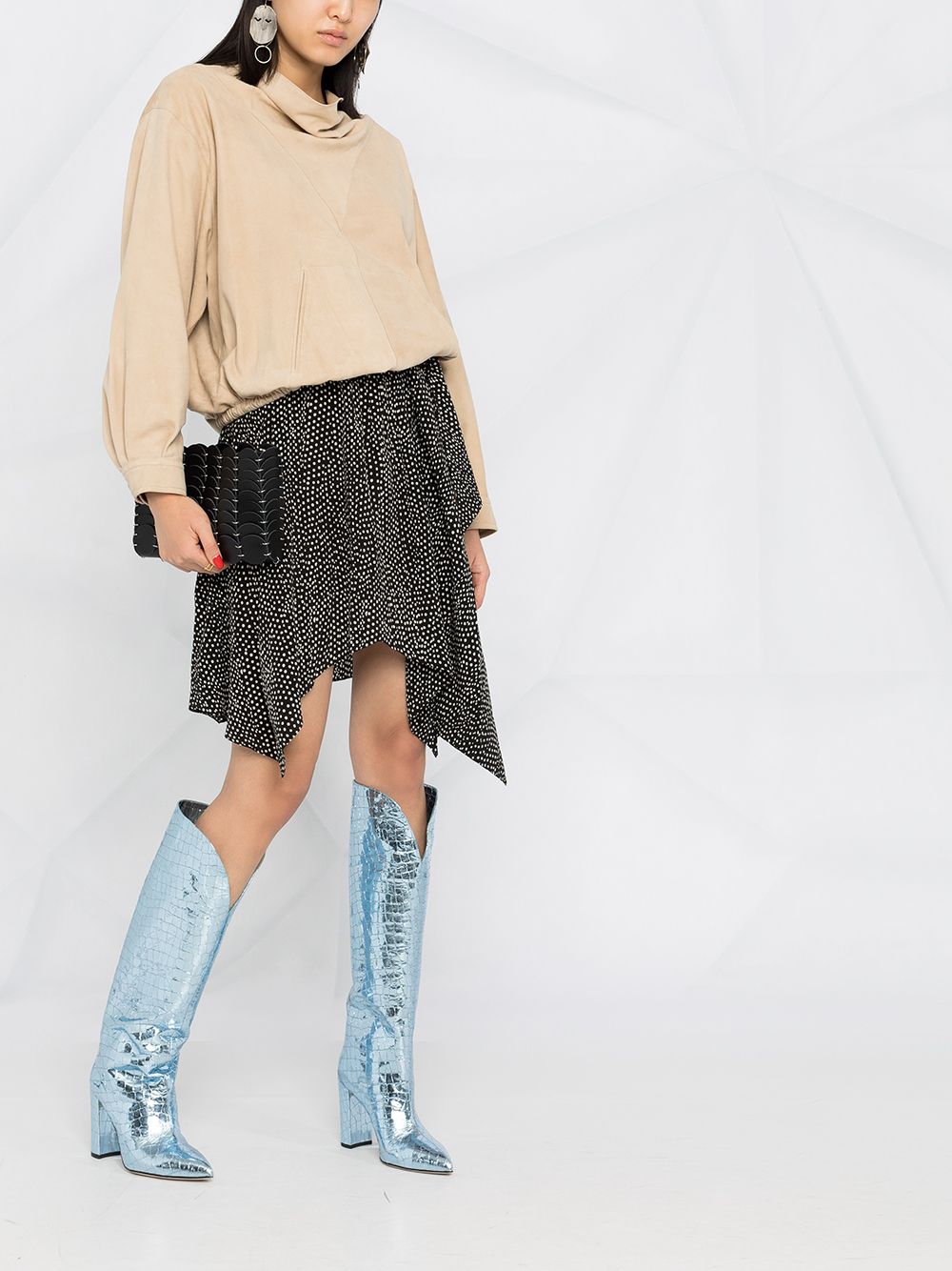фото Isabel marant юбка с асимметричным подолом в горох