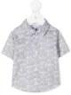 Image 1 of Emporio Armani Kids logo lettering stretch-cotton shirt