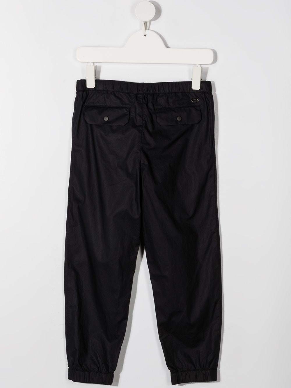 Shop Emporio Armani Elasticated Waistband Trousers In Blue