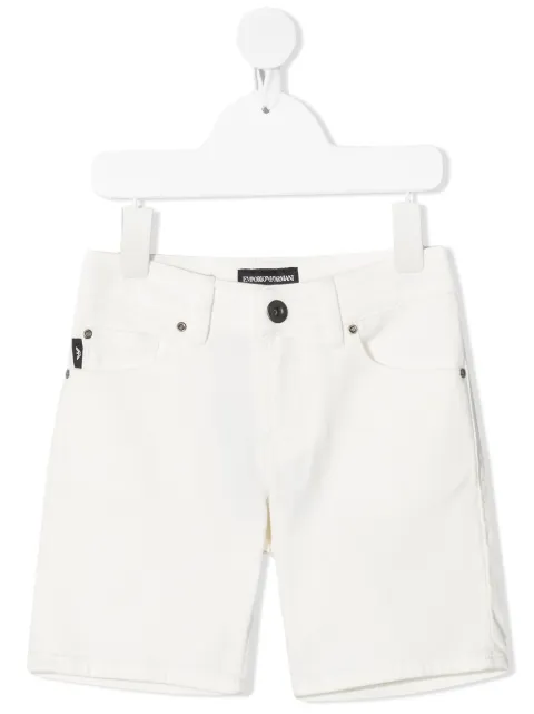 Emporio Armani Kids denim cotton-blend shorts