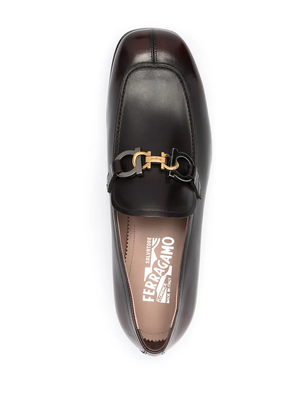 Ferragamo Gancini square-toe loafers Black