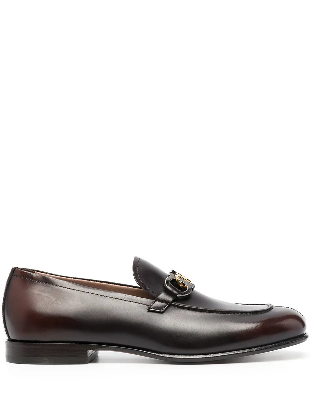 Ferragamo Gancini square-toe loafers Black