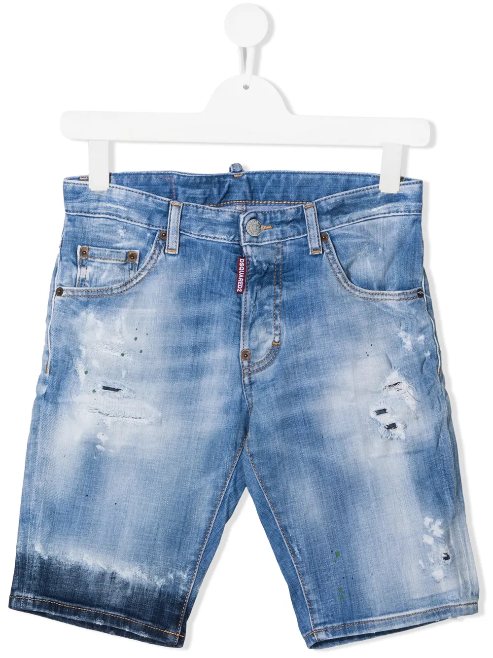 

Dsquared2 Kids shorts de mezclilla con efecto envejecido - Azul