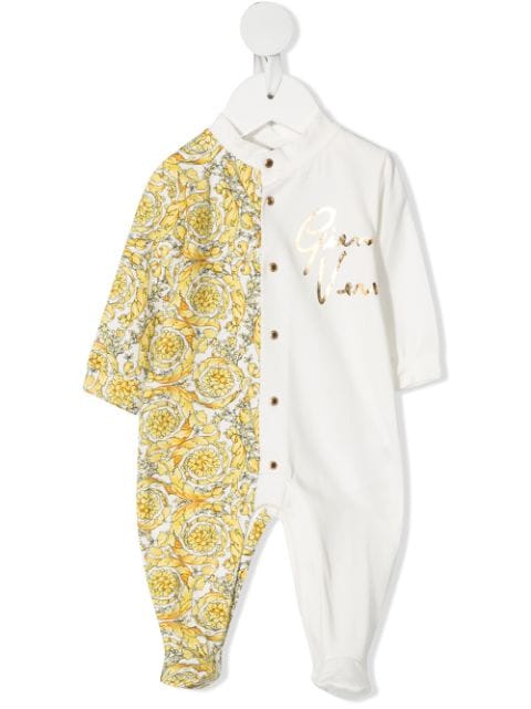 Versace Kids Barocco-print panelled pajamas