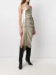 Paco Rabanne metallic pleated dress with side-button ruched detail