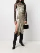 Image 2 of Paco Rabanne metallic pleated dress with side-button ruched detail