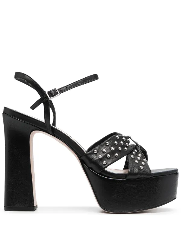 white studded platform sandals