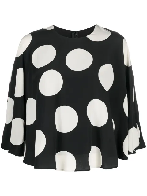 Valentino Garavani polka dot print cape-style blouse
