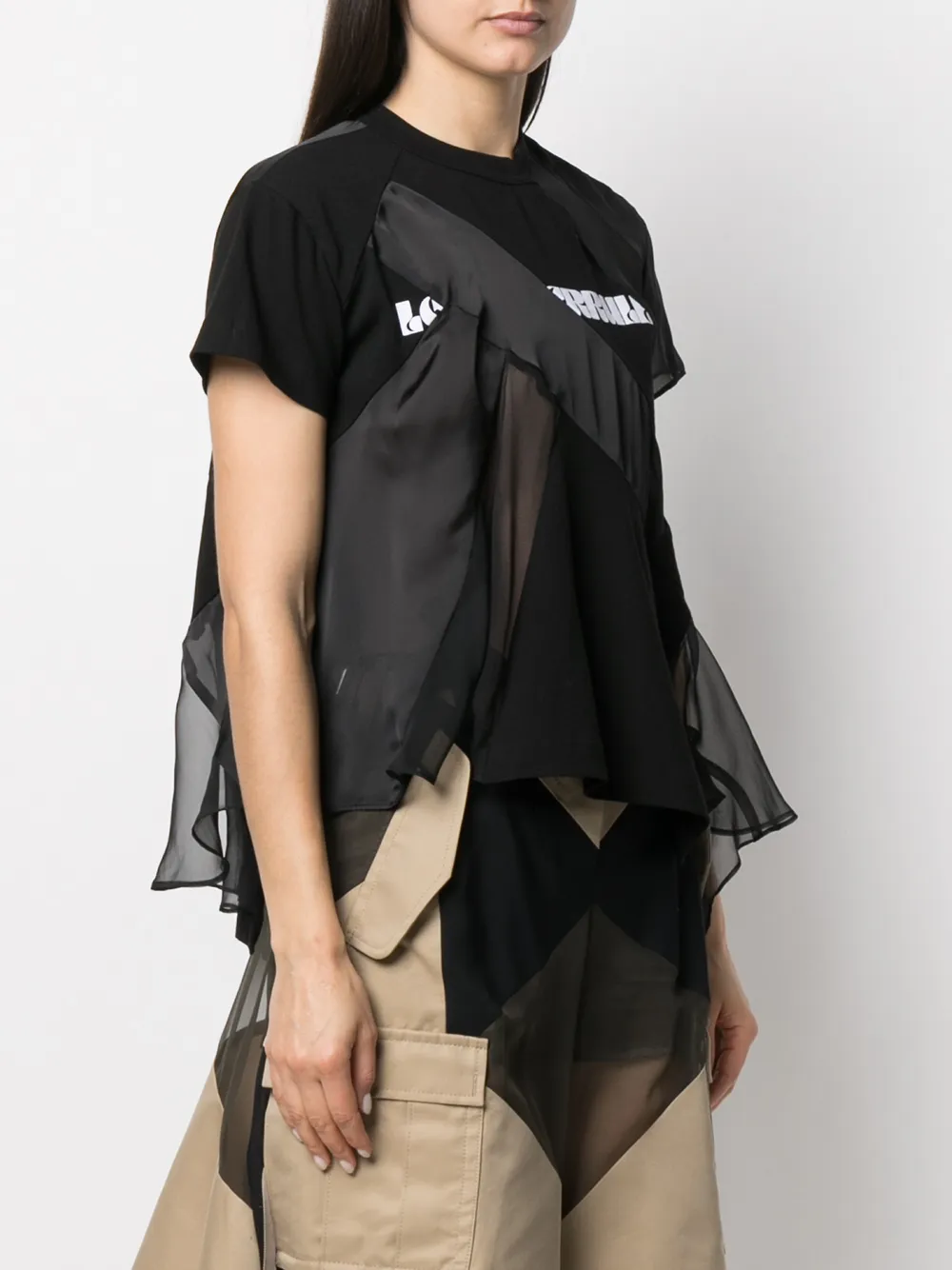 фото Sacai футболка с контрастными вставками